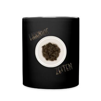 Haarige Zeiten - Tasse einfarbig - Schwarz - Vorne