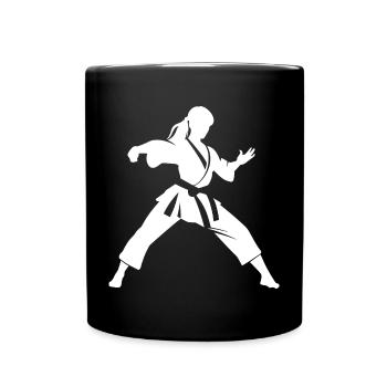 Karateka Woman Sketch - Full Colour Mug - black - Front