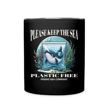 Wale und Plastik - Tasse einfarbig - Schwarz - Vorne