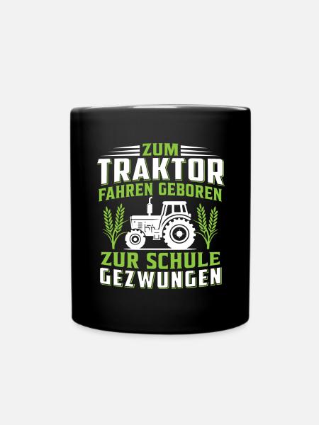 Zum Traktor fahren - Tasse einfarbig - Schwarz