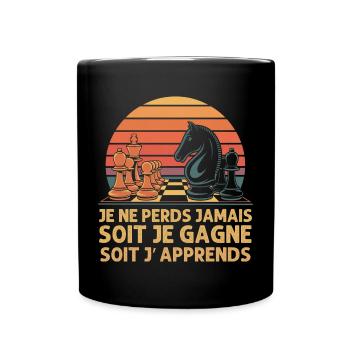 Je ne perds jamais cadeau motivation échec vintage - Mug uni - noir - Devant