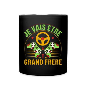 Futur Grand Frère Annonce Naissance Geek Gamer - Mug uni - noir - Devant