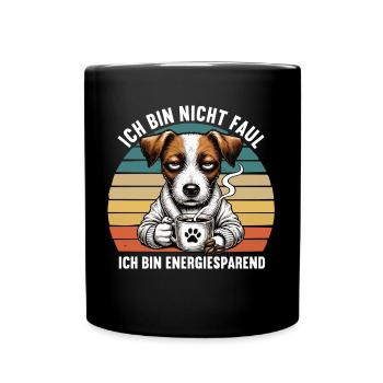 Ich Bin Nicht Faul Jack Russel terrier Jackie - Tasse einfarbig - Schwarz - Vorne