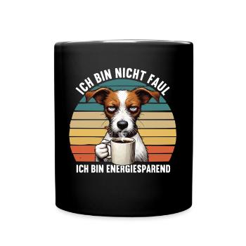 Ich Bin Nicht Faul Jack Russel terrier Jackie - Tasse einfarbig - Schwarz - Vorne
