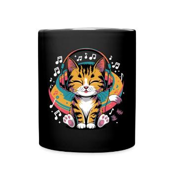 Conception de clé de chat de musique pour les musiciens et les musiciens - Mug uni - noir - Devant