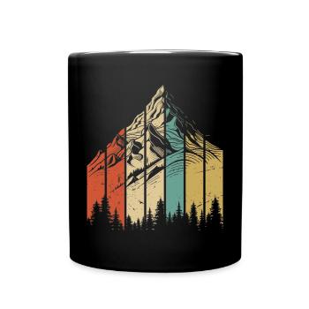 Paysage de montagne Design abstrait - Mug uni - noir - Devant