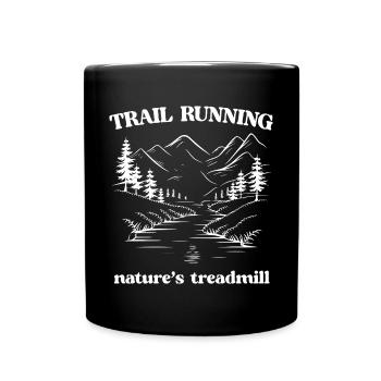 Trailrunning - Das Laufband der Natur - Tasse einfarbig - Schwarz - Vorne