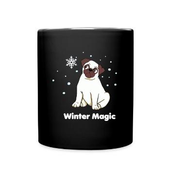 Winter Magic Pug - Full Colour Mug - black - Front