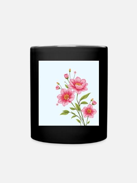 Fleur - Mug uni - noir