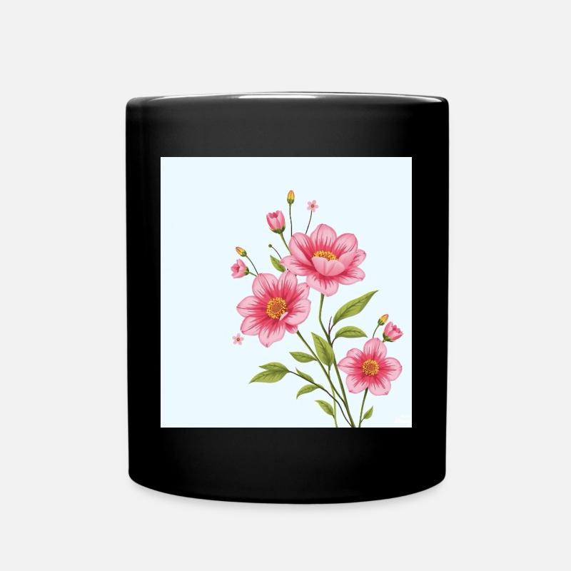 Flower - Tasse einfarbig - Schwarz