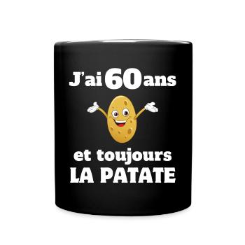 anniversaire, anniversaire 60 ans, 60 ans - Mug uni - noir - Devant