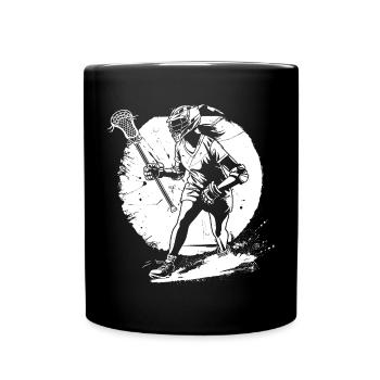 Lacrosse Player Sketch - Full Colour Mug - black - Front