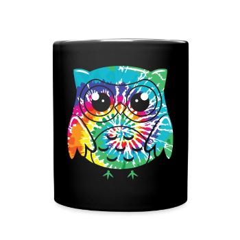 hibou amoureux des animaux hiboux - Mug uni - noir - Devant
