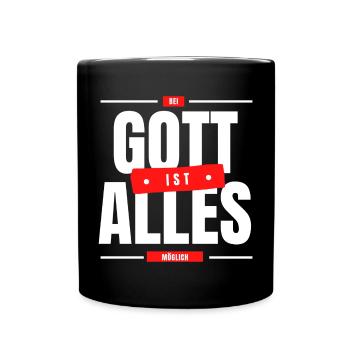 Bei Gott ist alles möglich - Tasse einfarbig - Schwarz - Vorne