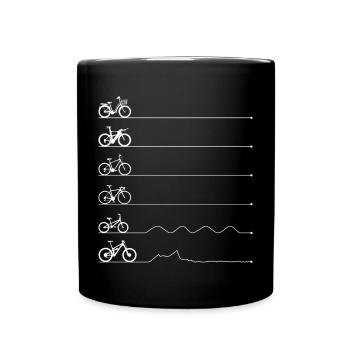 Fahrrad Horizon Linie - Tasse einfarbig - Schwarz - Vorne