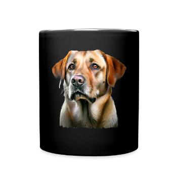 Porträt des Labrador Retriever Hundes - Tasse einfarbig - Schwarz - Vorne