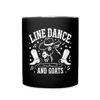 Ziegen und Line Dance lustige Ziege mit Stetson - Tasse einfarbig - Schwarz - Vorne