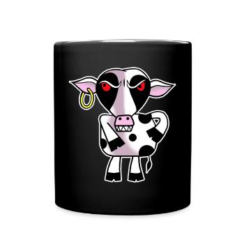 Angry cow - Full Colour Mug - black - Front