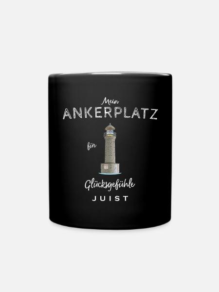 Leuchtturm Juist, Memmertfeuer, Nordsee - Tasse einfarbig - Schwarz