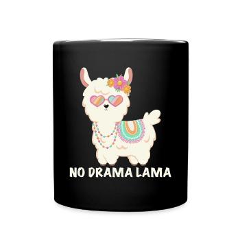 No drama lama - lama mignon avec des lunettes de soleil - Mug uni - noir - Devant