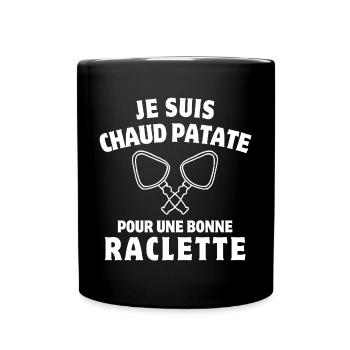 Raclette, Fondue, geschmolzener Käse - Tasse einfarbig - Schwarz - Vorne