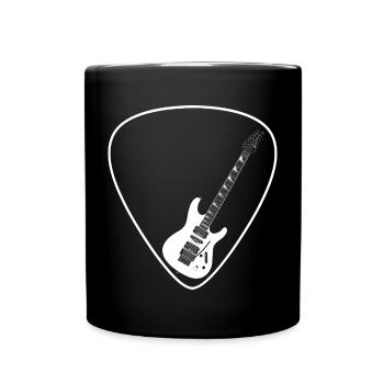 Guitare électrique (forme Strat) pour les fonds sombres - Mug uni - noir - Devant