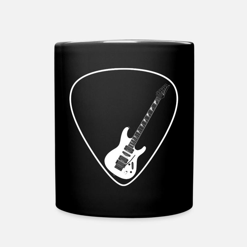 Guitare électrique (forme Strat) pour les fonds sombres - Mug uni - noir