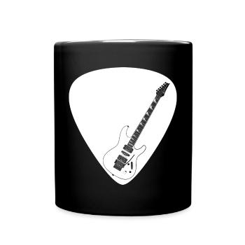 Guitare électrique (forme Strat) pour les fonds sombres - Mug uni - noir - Devant