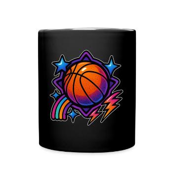 EleRetro Basketball Magic-Neon Sport Diamant Desig - Tasse einfarbig - Schwarz - Vorne