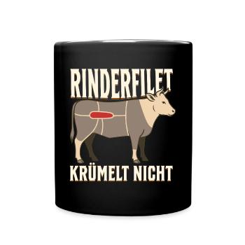 Rinderfilet krümelt nicht - Tasse einfarbig - Schwarz - Vorne