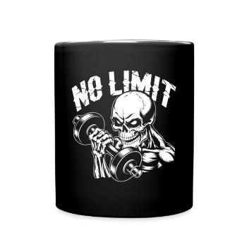 Crâne de musculation No Limit Workout avec haltère - Mug uni - noir - Devant