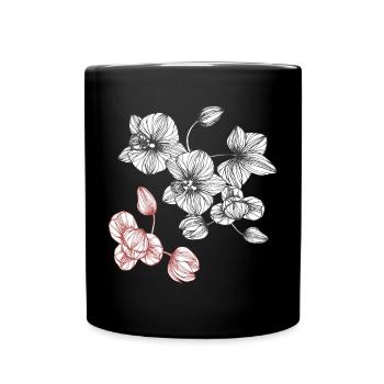 Vrille de fleur - Mug uni - noir - Devant
