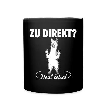 Direkte Alpaka-Ansage - Tasse einfarbig - Schwarz - Vorne