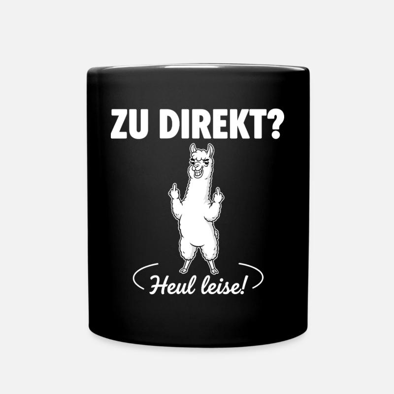 Direkte Alpaka-Ansage - Tasse einfarbig - Schwarz