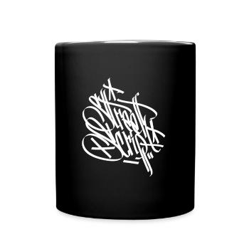 "Street Script" handstyle - Full Colour Mug - black - Front