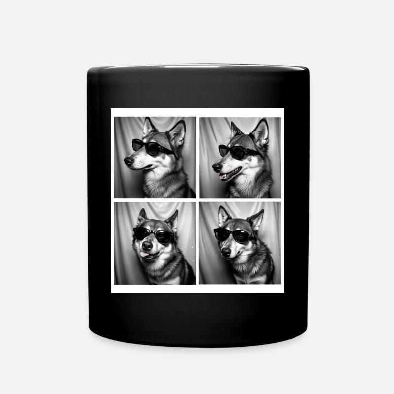 Zu cool Husky Photobooth Lustiger Hund - Tasse einfarbig - Schwarz