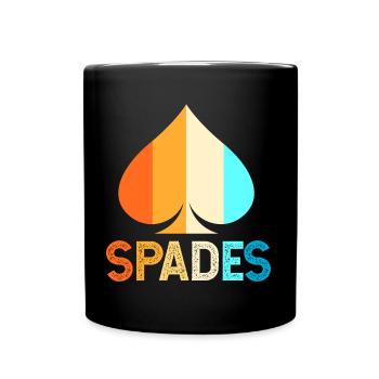 Spades of Spades Playing Card Card Game - Full Colour Mug - black - Front