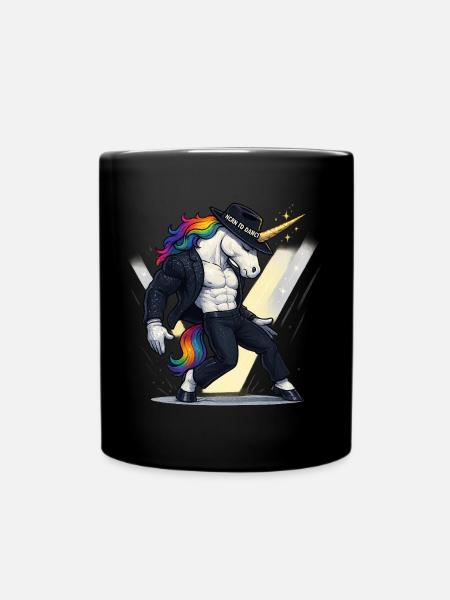 Dancing Unicorn - Full Colour Mug - black
