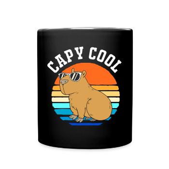 Capybara Capibara - Tasse einfarbig - Schwarz - Vorne