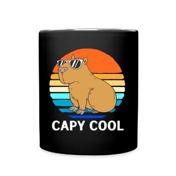 Capibara Capybara - Tasse einfarbig - Schwarz - Vorne