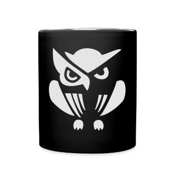 Fabulous owl illustration on print - Full Colour Mug - black - Front