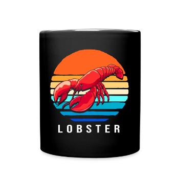 Langouste, fruits de mer, homard, homard - Mug uni - noir - Devant