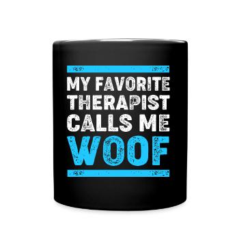 Therapy Dog Therapist Therapy Dog Trainer - Full Colour Mug - black - Front