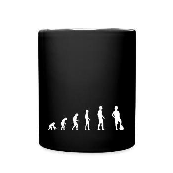 Fußball Junge – Evolution - Tasse einfarbig - Schwarz - Vorne