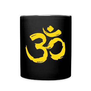 Om Sign - Pinselstrich - Tasse einfarbig - Schwarz - Vorne