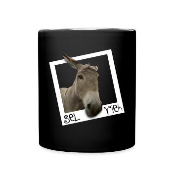 Selfie - Sel Vieh - Tasse einfarbig - Schwarz - Vorne