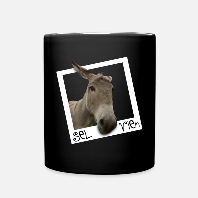 Selfie - Sel Vieh - Tasse einfarbig - Schwarz