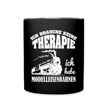 Modelleisenbahn - Tasse einfarbig - Schwarz - Vorne