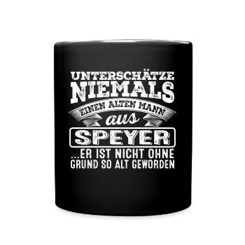 Der alte Mann aus SPEYER - Tasse einfarbig - Schwarz - Vorne