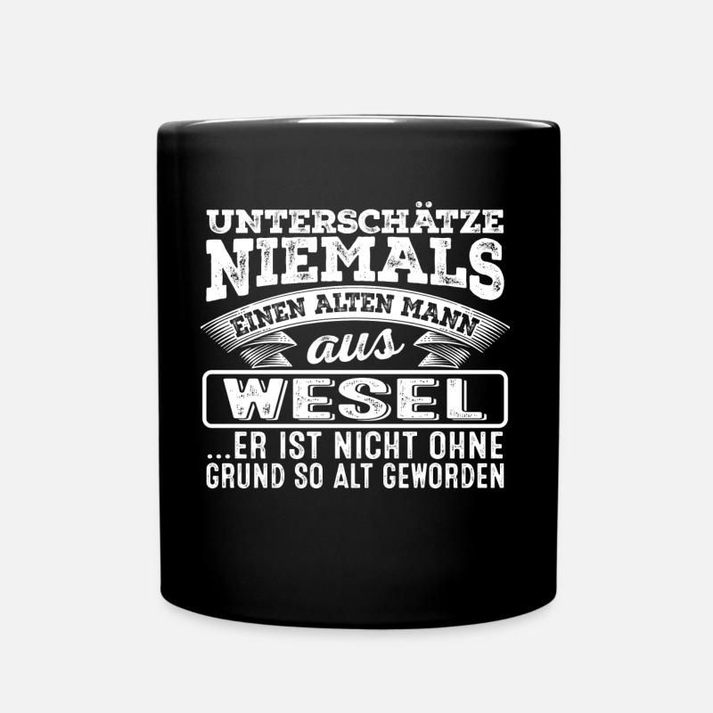 Der alte Mann aus WESEL - Tasse einfarbig - Schwarz